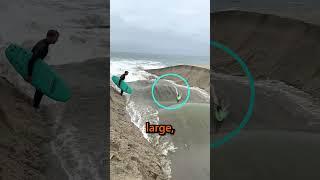 This SURFER got SWEPT out to SEA?! #shorts #blessed #surfing #surf #tiktok #story #viral