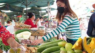 Amazing Vegetables Cutting Skills at Chhba Ampov Market|Malis StreetFood Guide