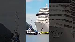 Close Call at Sea: Ship and Boat Narrowly Avoid Collision #CloseCall #MaritimeSafety