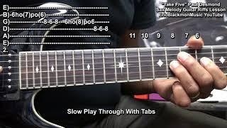 How To Play TAKE FIVE Paul Desmond Sax Melody Guitar Solo Riffs TABS Lesson Dave Brubeck