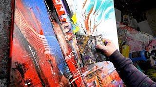 Abstract Painting Acrylics | using brush and knife | Napoléon | John Beckley