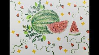 [Color Pencil_SPEED]how I draw watermelon_248 #수박그리기 #과일그리기 #색연필그림 #색연필일러스트 #coloredpencils #색연필드로잉