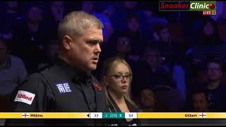 Robert Milkins steals the frame. excellent clearance. World snooker championship Round 2