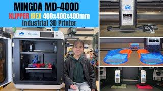 Mingda MD-400D IDEX KLIPPER Industrial 3D Printer: 400x400x400mm, Linear Rails & Ball Screw