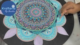 Intricate Dot mandala with mirrors and sequins. Step by step dot mandala tutorial.