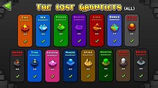 ALL GAUNTLETS LEVEL | GEOMETRY DASH 75 Levels All Coin / 15 Lost of Gauntlets