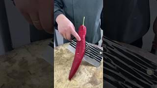Learn How To Cut Red Chilli Easy And Fast #vegetablecarving #cutting #redchilli