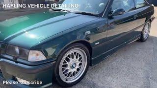 BMW E36 328i COUPE SPORT FERN GREEN PAINT CORRECTION , BEFORE AND AFTER , NOT HOW TO !