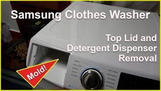 SAMSUNG Washer Lid & Soap dispenser removal (Get the mold out)