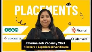  Pharmacy Freshers & Experienced Job Vacancy 2024 | TCS, Parexel, Fortrea, ICON | Pharma Jobs 