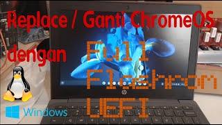 Replace ChromeOS || HP Chromebook 11 G8EE || Flash BIOS || Install Linux/Windows || Ubuntu 22.04