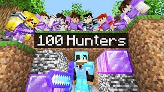 Minecraft Manhunt but it's VS 100 Bedrock Hunters..