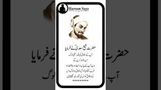 Hazrat Sheikh Saadi Beautiful Urdu Qoute #islam #quotes #religiousquotes #unfreezacount #shorts