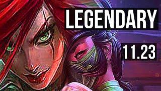 KATARINA vs AKALI (MID) | Quadra, Legendary, 1.3M mastery, 20/3/2 | KR Master | 11.23