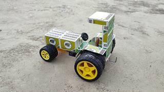 how to make a tractor at home from matchbox - Diy Tractor Trolley - mini tractor toy