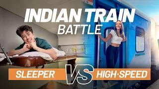 In-depth INDIAN TRAIN Comparison: FIRST CLASS Sleeper Train VS High Speed Gatiman Express