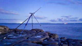 Night session fishing low tide in South Wales