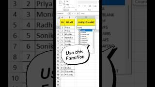 How to get a count of unique values excel. #shorts