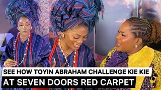 MOMENT KIEKIE CHALLENGE TOYIN ABRAHAM ON THE RED CARPET OF SEVEN DOORS