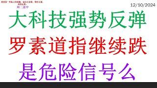 大科技强势反弹，罗素道指继续跌。是危险信号么