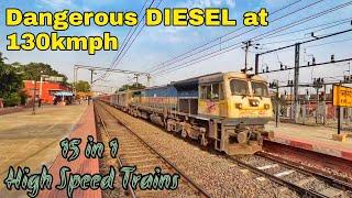 Dangerous130kmph  DIESEL+ ELECTRIC Kamakhya SF+ Archana+Brahmaputra mail attacks Sakaldiha- IR