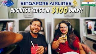 How to Book $100 Singapore Airlines Business Class | 26 Hours from Brisbane To Kolkata| India E-Visa