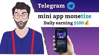 Telegram mini app bot ads run|How to monetize Your Telegram Mini App| In English