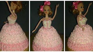 Eggless Doll Cake Without Oven | Vanilla Doll Cake | Barbie Doll Cake With Base