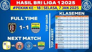 Hasil Liga 1 Hari Ini - Bali United vs Persib - Klasemen BRI Liga 1 2025 Terbaru - Pekan ke 18