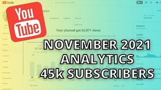 YouTube Analytics with 45,000 SUBSCRIBERS November 2021 | BEHIND THE SCENES | Kelly Anne Smith