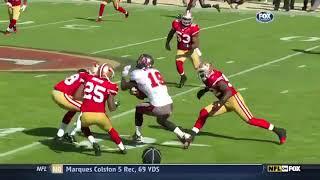 Dashon Goldson with a Boom  Hit on Mike Williams that forced a fumble and 49ers recovered it.