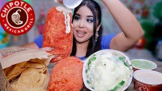 ASMR MUKBANG CHIPOTLE GIANT FRIED HOT CHEETOS BURRITO + LOADED CHEESE BURRITO BOWL CHIPS EXTRA GUAC