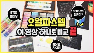 [오일파스텔 기초의 모든 것] 문교 초크아트vs 크레파스, 재료와 도구별 비교분석