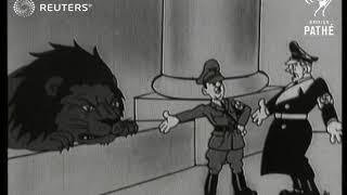 War cartoon 'Hitler and Ribbentrop Meet the British Lion' (1939)