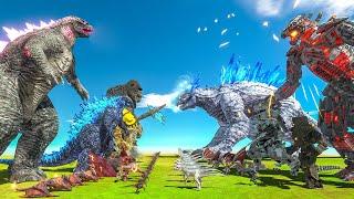 Team Evolved Godzilla x Kong VS. Team Shimo x MechaGodzilla - Animal Revolt Battle Simulator