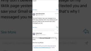 Emily Jeanne Feret on TikTok - got emailed by a person pretending to be Drew Barrymore