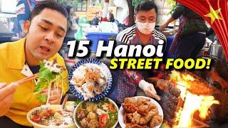 24 Hours VIETNAMESE Street Food Tour in HANOI 15 Insane FOOD of Vietnam!