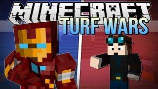 IRON MAN'S A CHEATER! | Minecraft: Turf Wars Minigame