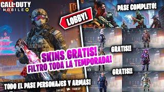 SKINS GRATIS TODAS!!! PASE COMPLETO ARMAS Y SKINS! CAMUS GRATIS! FILTRO TODO! COD MOBILE | Dimitry