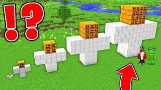 JJ and Mikey SPAWN a GOLEM of ALL SIZES : TINY, SMALL, NORMAL, BIGGER in Minecraft Maizen!