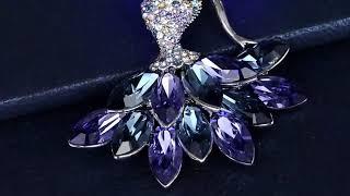 JewelryShed.com | Stunning Mermaid Swarovski Crystal Brooch