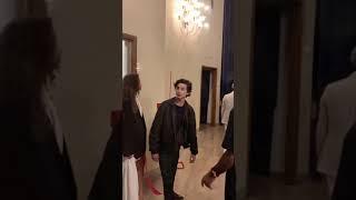 Timothee Chalamet kissing fans through glass!