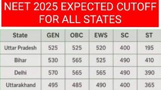NEET 2025 RESULT SAFE SCORE NEET 2025 Cutoff for All States! NEET2025 Cut-Off MBBS Govt Seats