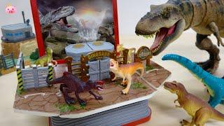 The world of dinosaurs pops out of the book! A wonderful playset [DYNAMIC EARTH]