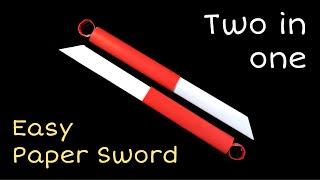 How to make a Double Paper Sword- (Two in One) | Origami Sword | Paper Sword | Origami Katana