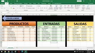 [ EXCEL ] como Hacer un  SISTEMA de INVENTARIO  de entradas salidas y control  de stock  