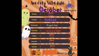 Weekley Schedule 10/14-20th  #streamer #halloween #steamcommunity #pcgames #roblox #vtuberlove