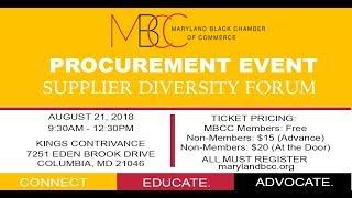 MBCC Supplier Diversity event on August 21st