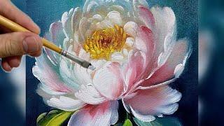 PINK AND WHITE PEONY / PAINTING STEP BY STEP / COLOR HARMONY