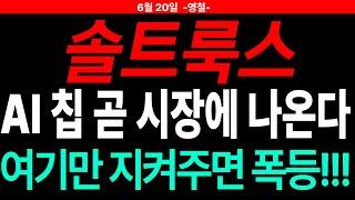 [솔트룩스 주가전망] AI칩 곧 시장에 나온다 여기만 지켜주면 폭등!!! 주도주연구소DS 영철